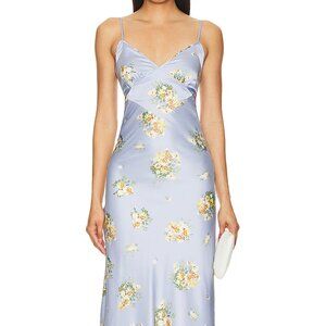 Bardot Malinda Baby Blue Floral Slip Dress, XS New